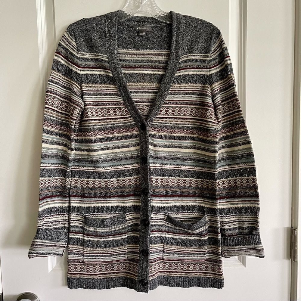 Eddie Bauer long cardigan with pockets